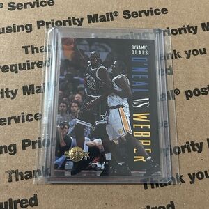 Shaquille O’Neal x Chris Webber ‘94 SkyBox “Dynamic Duals” Insert Card No. 187